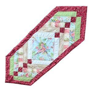 Handmade Patchwork Quilted Table Runner – 17” x 46”